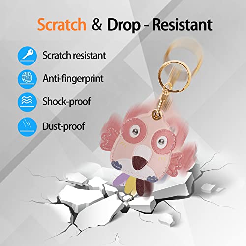 Image of Leather Keychain Case Holder Compatible with Apple AirTag, GPS Airtag Keychain Finder Tracker with Key Ring, Anti-Scratch Protective Air Tag Cover | Leather