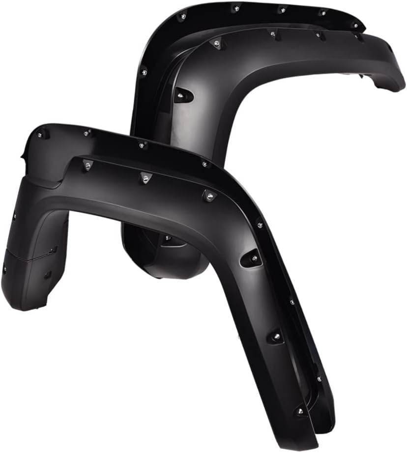 G-PLUS Pocket Riveted Fender Flares, Compatible With Toyota FJ Cruiser 2007-2014, Black Wheel Cover Protector 4pcs (Smooth Surface)