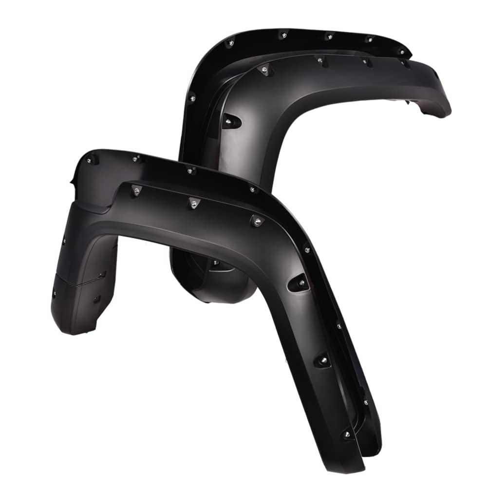 G-PLUS Pocket Riveted Fender Flares, Compatible With Toyota FJ Cruiser 2007-2014, Black Wheel Cover Protector 4pcs (Smooth Surface)