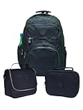 Kit Mochila De Rodinhas Juvenil Escolar Feminina Masculina 3 Peças