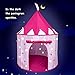 Princess Castle Play Tent with Glow in The Dark Stars Foldable Pop Up Pink Play Tent/House Toy for Indoor Kids Tent & Outdoor Children Tent Girls Gifts