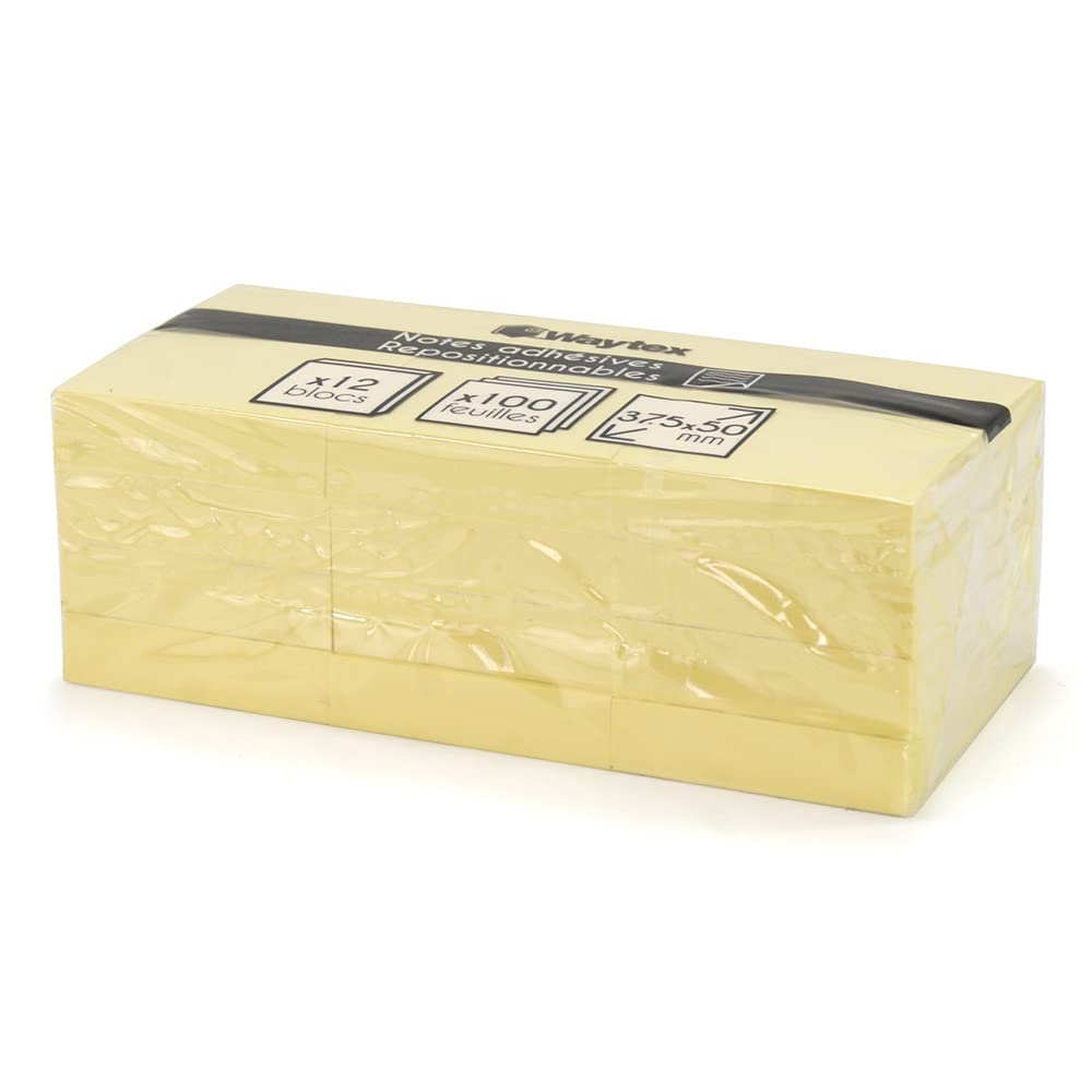 Z-Notes, Canary Yellow, 76 mm x 76 mm, 100 Vellen/Blok, 12