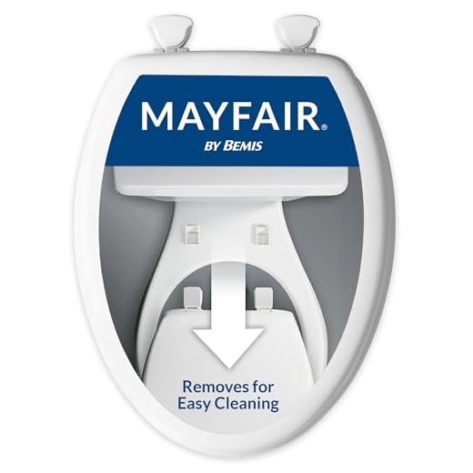 Mayfair Molded Wood Toilet Seat with Easy-Clean & Change Hinges, Elongated, White, 144ECA 000