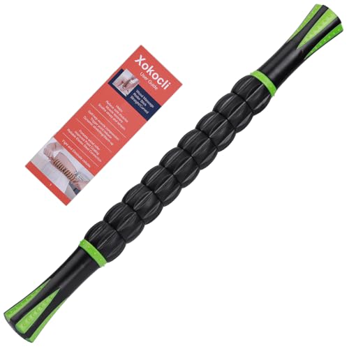 Image of Muscle Roller Deep Tissue Massage Stick Cellulite Roller Fascia Blaster Lymphatic Drainage Massager for Muscle Soreness Tightness Physical Therapy(Green Black)