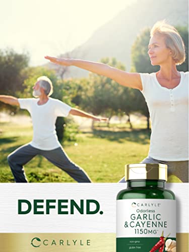 Carlyle Odorless Garlic And Cayenne 1150Mg | 200 Softgels | Non-Gmo, Gluten Free Supplement #TOP5