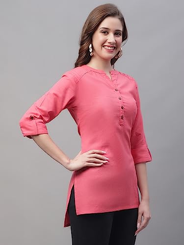 Image of Pistaa's Women's Cotton Relaxed Fit Short Kurti