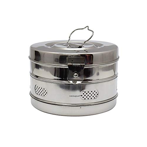 Image of IndoSurgicals Stainless Steel Dressing Drums General Quality, 9 inch x 6 inch