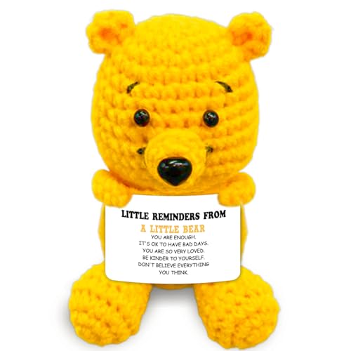 QZCYU Emotional Support Crochet, Winnie Bear with...