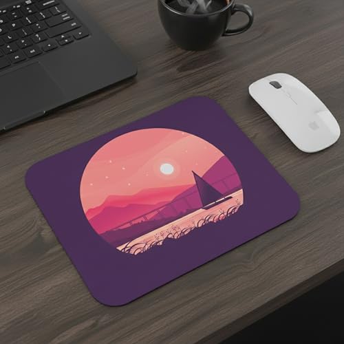 Image of Premium Non-Slip Mouse Pad | Smooth Surface for Optical & Laser Mouse | Durable Base Designs | Ideal for Office, Home & Gaming (Scenic Design Print -Night)