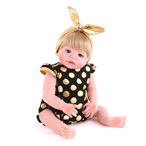 HZWDD NewFull Silikon Vinyl Reborn Babypuppe Realistische handgemachte Jungen Babys Puppen 22 Zoll 55 cm lebensechte… – Bild 4