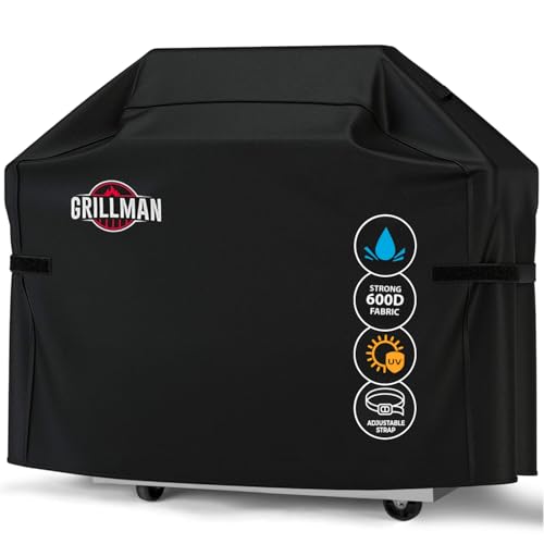Grillman Grill Abdeckhaube Gasgrill Grillabdeckung Regendicht BBQ Abdeckung Cover Schutzhülle Haube Staubdicht Grill Abdeckplane Grillschutz 132 x 66 x 109cm - Schwarz