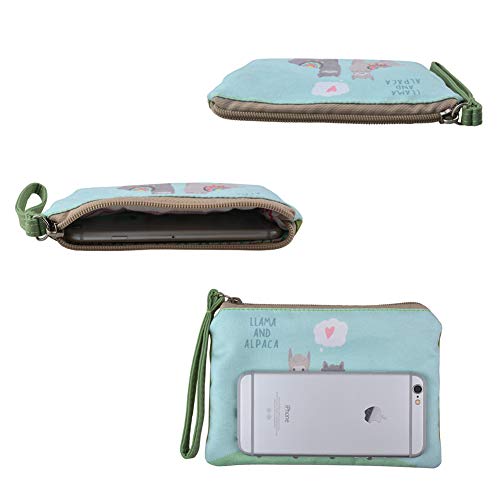 Rantanto Cute Canvas Cash Coin Purse, Make Up Bag, Cellphone Bag With Handle (Bg0023 Llama And Alpaca) #TOP2