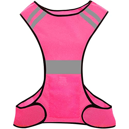 Biqing Gilet Réfléchissant Haute Visibilité Gilet de Sécurité Gilet de Cyclisme Femme et Homme, pour Course Jogging Cyclisme Moto Marche(Rose)