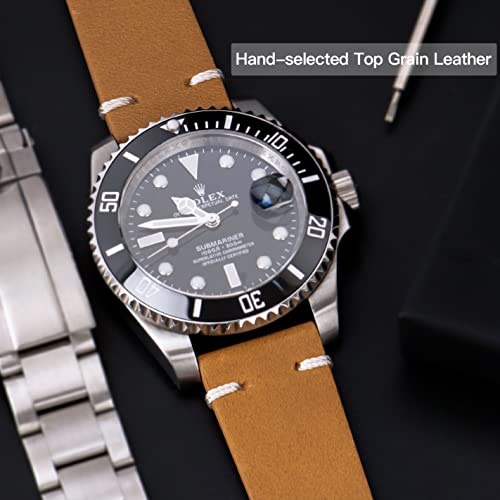 Ottoody Leather Watch Bands 18Mm 20Mm 22Mm, Quick Release Top Grain Leather Watch Band Straps For Men And Women, Stylish Vintage Replacement Watch Band For Watch And Smartwatch #TOP4