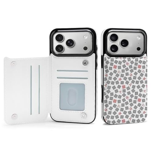 iPhone17ProMax用ケース 手帳型 三枡文と隈取のパターン スマホケース アイフォン17ProMax用ケース 背面 財布型 2025年新型 おしゃれ Puレザー カード収納 スタンド機能 ワイヤレス充電対応