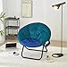 Urban Lifestyle Colorblock Micromink Saucer™ Chair with Black Legs, Teal/Blue
