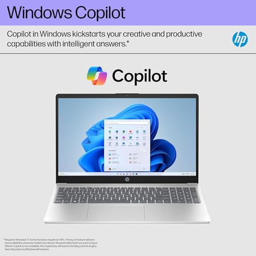 Image of HP 15.6 inch Laptop, FHD Touchscreen Display, 13th Gen Intel 10-Core i5-1334U, 16GB DDR4 RAM, 1TB PCIe SSD, WiFi 6, Bluetooth 5.4, HDMI, Type-C, Copilot Key, Windows 11 Home for Student and Business