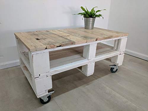 Mesa de Palets Pintada en Color Blanco - Madera - Mesitas & Mesas Modernas de Centro & Auxiliares de Madera de Pales - Muebles De Palets Cover