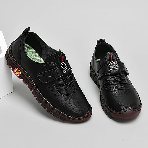 Image of Women's Tendon Soft Sole Casual Orthopedic Shoes Fashion HandSewing Leather Non-Slip Flat Loafers Low-top Outdoor Comfy Breathable Walk Mam Nurse Shoes