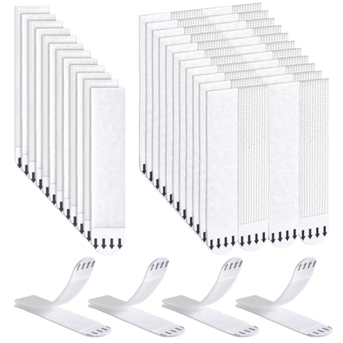 Ainiv 32-Pairs(64 Strips) Adhesive Picture Hanging Strips Large 93x19mm Double Side Hook Loop Mounting Tapes for Photo Frame Damage Free Removable Wall Adhesive Strips for Poster Picture Hanger