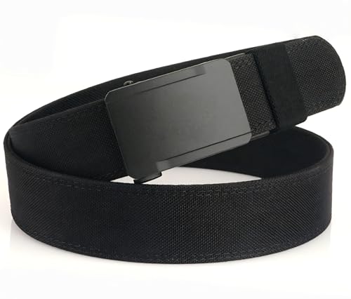 Men's Tactical Ratchet Belt, 1.5 Inch Heavy-Duty Nylon, Automatic Buckle with Cuttable Length for EDC CCW Casual Wear
