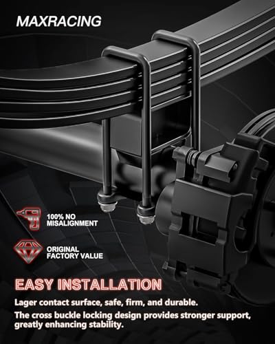 Image of 3 inch Front + 2 inch Rear Lift Blocks for Silverado Sierra 1500 Square U Bolts | 2007-2019 Chevy Silverado 1500 & GMC Sierra 1500 2WD /4WD, 3 inch Front Leveling Kit, 2 inch Rear Lift Block, Extended Square U-Bolts