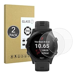 E-Hamii [2 Stück Kompatibel mit Garmin Forerunner 945 Gehärtetes Glas,2.5D Double Defense[Kratzfest,Hochauflösend,Blasenfrei] 9H Displayschutzfolie Für Garmin Forerunner 945
