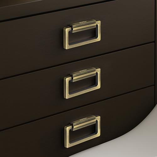 Image of Plantex Rajwadi Drawer Kadi /3.5 Inch Drawer Handle /Pull-Push Kadi for Home /Office Cabinet - Pack of 3 (Brass Antique)