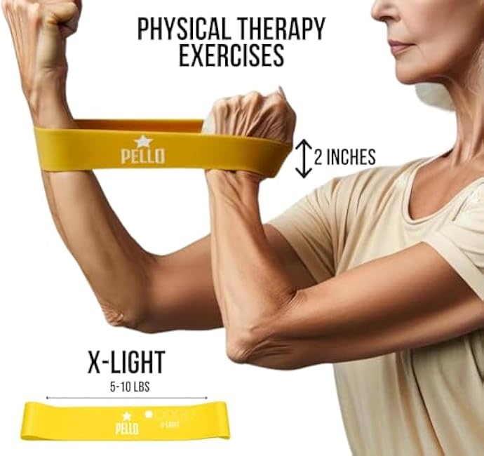 PELLO Resistance Bands Set | Premium-Quality | Durable | 5-Piece Loop Exercise Bands Kit with Carry Bag | Extra Light to Extra Heavy Tension Levels | Eco-Friendly Latex Material | Perfect Resistance