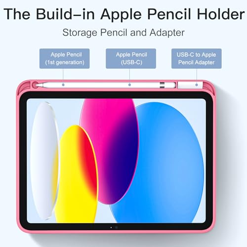 Image of Akkerds Compatible with iPad (A16) 11th Generation Case 11 Inch 2025, for iPad 10th Generation Case 10.9 Inch 2022 with Pencil Holder, Slim Trifold Stand Protective Cover with Soft TPU Back,Watermelon
