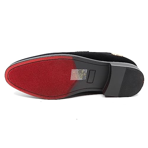 Image of Men's Velvet Designer Classic Dress Tuxedo Smoking Slipper Loafers Slip On Shoes SM-56