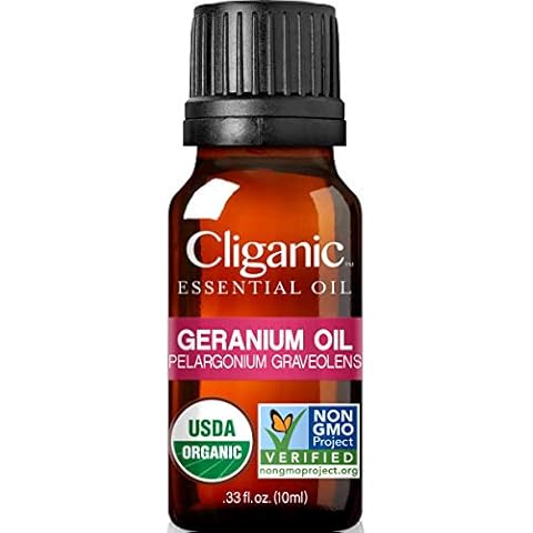 Cliganic, 100% Pure Essential Oil, Geranium, 0.33 fl oz (10 ml) Cover
