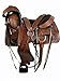 Western Saddle Trail Pleasure Horse Saddles Rodeo Cowboy Floral Tooled Leather Tack Set 15 16 17 18 (Basket Floral Tooled, 17 Inches)