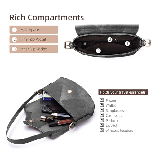 Prettyzys Shoulder Bag for Women Trendy Purse Hobo Tote Handbag Small Clutch Purse Vegan Leather With Adjustable Strap.4
