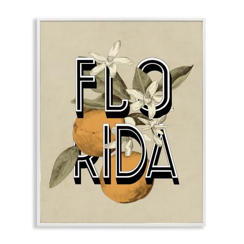 Florida Orange Blossoms Typography, 11 x 14 Inch Framed Giclée Print