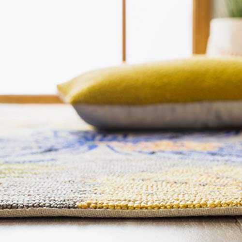 Tapete SAFAVIEH 3'6" x 5'6" Gris y Naranja miniatura 4