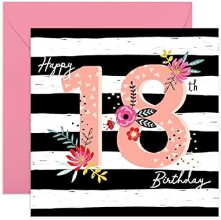 Central 23 - Cute 18th Birthday Card for Girls - 'Happy 18th Birthday' - Pretty Birthday Card for Her - Sister Birthday Card - Ideal Birthday Card for Daughter - Comes with Fun Stickers
