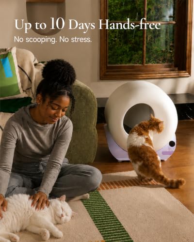 Image of Furrytail Automatic Litter Box Self Cleaning, Smart Litter Box, Lilac