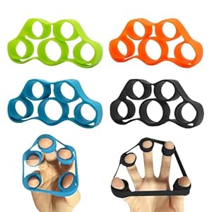 Hand Grip Strengthener Set, 4 Pack Forearm Exerciser Hand Strengthener Finger Extensor Bands for Muscle Training Sports, Stress Relief, Increase Strength, Rock Climbing and Injury Recovery