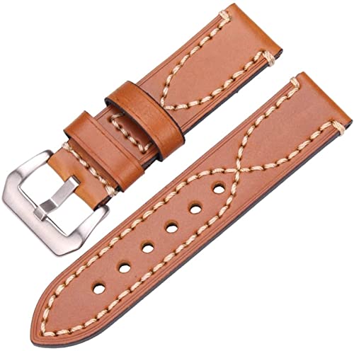 Bracelet de montre cuir fait main homme femme noir marron vert gris 22mm
