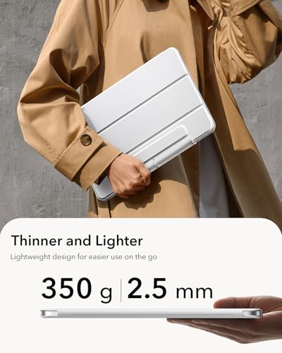 Image of ESR Case for iPad Air 13 Inch M4 /M3 /M2 (2026 /2025 /2024), iPad Pro 12.9 Case, Powerful Magnetic Attachment, Slim Trifold Stand Case, Supports Pencil Pro /USB-C, Rebound Series, Brilliant White | Powerful Magnetic Attachment, Slim Trifold Stand Case, Supports Pencil Pro /USB-C, Rebound Series