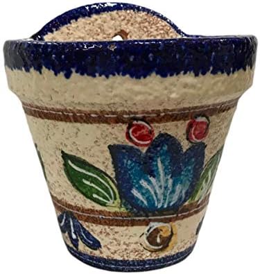 Cactus Canyon Ceramics Spanish Hand-Painted Wall Flower Pot, Spanish Jazz