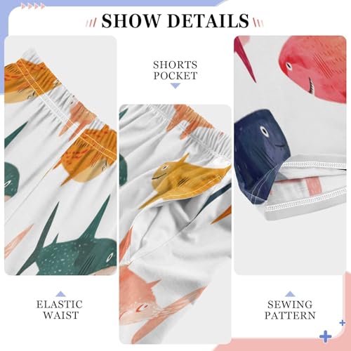 Playful Cute Sharks Colorful Pajama Pants Soft Lounge Sleepwear PJ Bottoms with Elastic Waist Ages 6–14 Years4