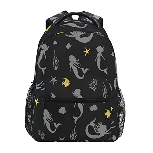 Sac à dos d'ordinateur portable grande capacité sirène et voyage noir