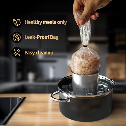 Ham Press Cooking Poly Bags for Boiling compatible with Ham Maker, Healthy Food Boil Bag Perfect for Lunch Deli Meat, Seafood, Vegetables, BPA-Free Plastic Freezer Bag, 8'' x 14'', 40 Bags by Matiks