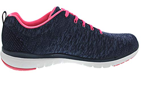 Skechers Skechers Women's Flex Appeal 3.0 Trainers, Blue Navy Knit Mesh Hot Pink Trim Nvhp, 6 UK