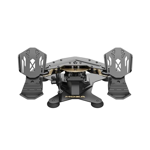 MOZA MRP Rudder Pedals for Flight Simulation Controls, Adjustable Swing-Arm& Pedal with Hall Sensor Braking