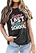 Women’s Happy Last Day of School Shirt Funny Teacher Life Graduation Tee Casual Summer Short Sleeve Tops for Teachers Dark Grey