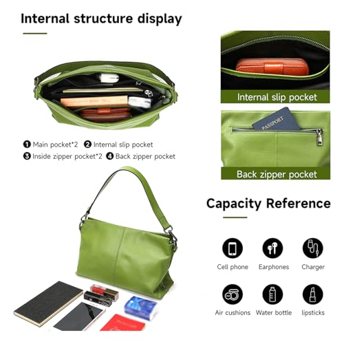 Image of Genuine Leather Women Shoulder Bag Small Crossbody Bags Purse Mini Casual Hobo Lady Handbags and Purses Messenger Satchel