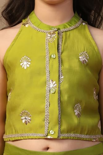 Image of Fashion Dream Girls Roman Silk Foil Printed Ethnic Suit Set|Kids Kurta & Dhoti|Kurti & Palazzo Set